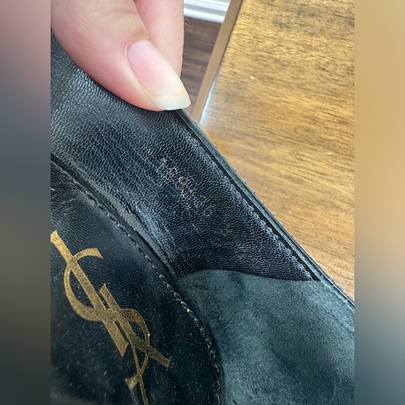 Yves Saint Laurent Rive Gauche Wood Heal Pumps 37 1/2 GUC - Picture 8 of 8